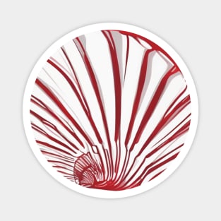 Elegant Red Scallop Shell Design No. 764 Magnet